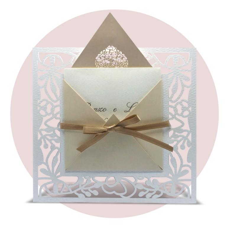 Immagine prodotto: Partecipazione di nozze modello 'laser' cod. LASERF2001