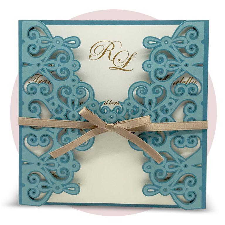 Immagine prodotto: Partecipazione di nozze modello 'laser' cod. LASERF2002