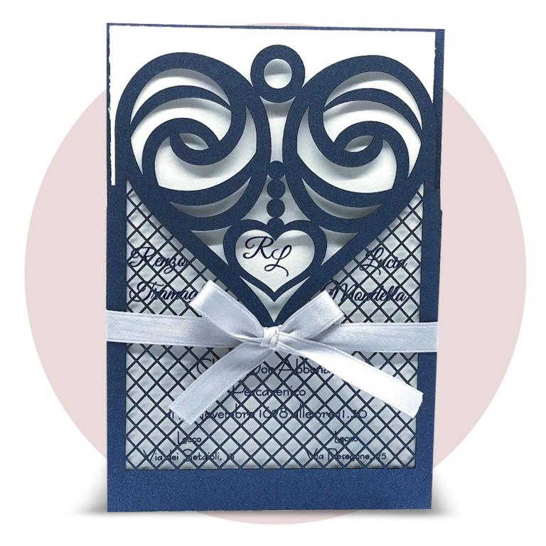 Immagine prodotto: Partecipazione di nozze modello 'laser' cod. LASERF2006