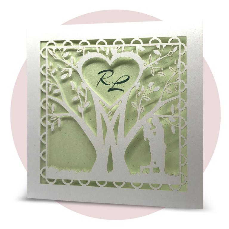 Immagine prodotto: Partecipazione di nozze modello 'laser' cod. LASERF2014