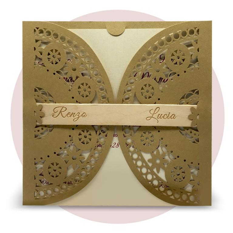 Immagine prodotto: Partecipazione di nozze modello 'laser' cod. LASERF2021