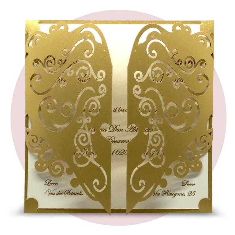 Immagine prodotto: Partecipazione di nozze modello 'laser' cod. LASERF2024