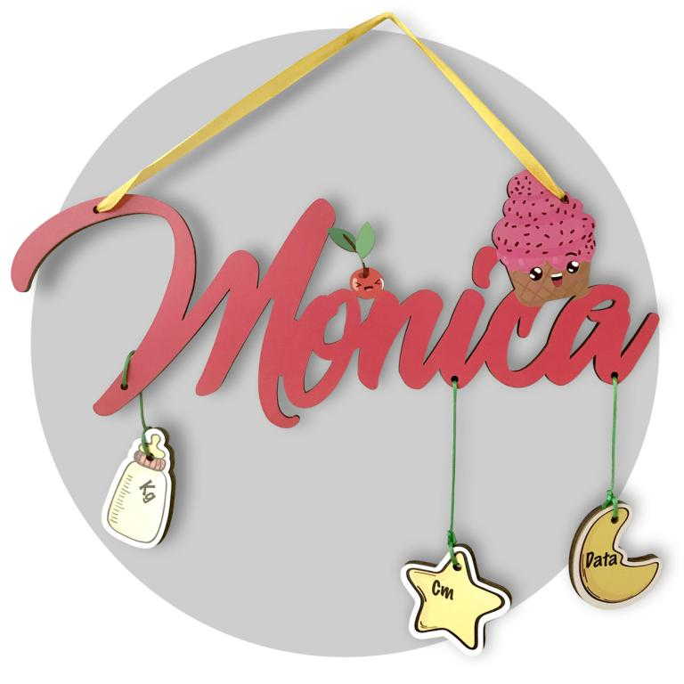 Bacheca ORIGACH A Forma Di Fiocco Per Foto Crescita Bambino – 12 Mesi, Legno Con Ganci E Corda