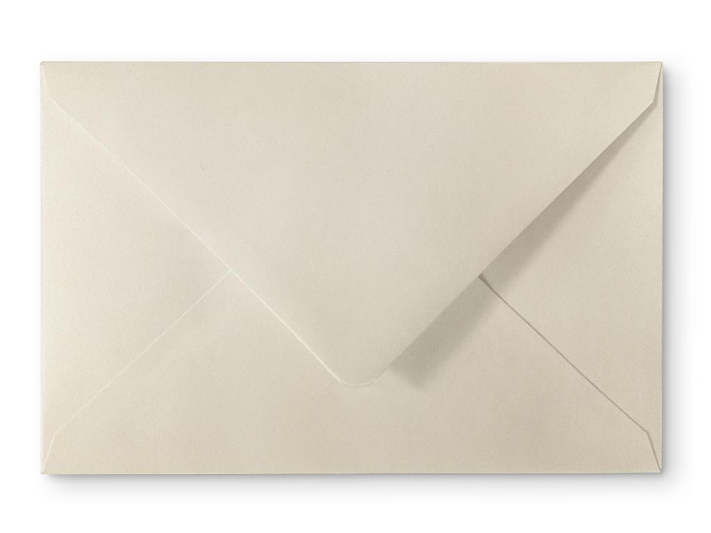Busta rettangolare cm 12x18  in cartoncino Curious Metal Oro Bianco