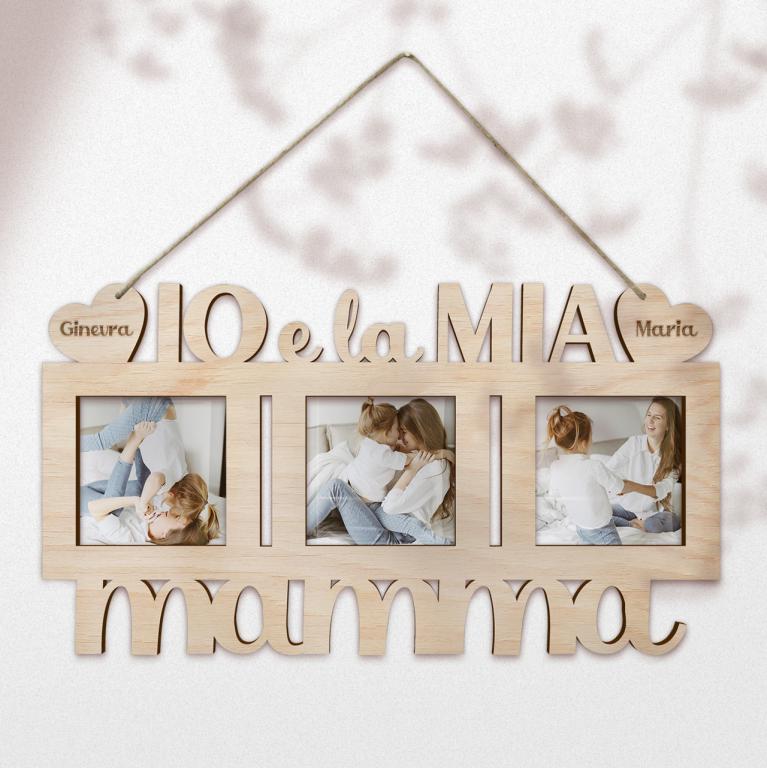 Portafoto da muro in legno per la festa della mamma cod. FPHOTOFRAMEMOM1
