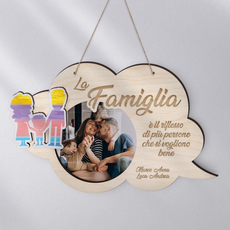 Immagine prodotto: Portafoto da muro in legno per la famiglia - cod FPHOTOFRAMEDAD12